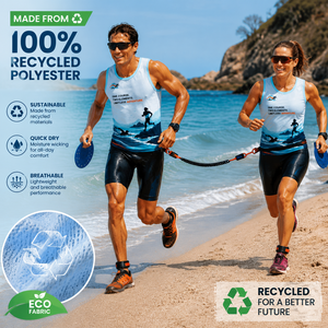 Custom Eco Friendly Swim <b>Running</b> Tank Top Recycled Polyester Quick Dry Sublimation <b>Singlet</b> For Marathon Triathlon Outdoor Event - Product Image 1