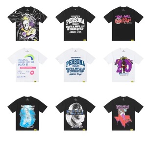 T-shirt pour homme en coton peigné à manches courtes, coupe ample, respirant et anti-humidité, imprimé motif dessin animé Hip Hop, collection Beauty for SA AWFUL LOT - Product Image 1