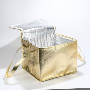 Sac isotherme portable, écologique, en polyester, isolé, en matériau thermique PP, motif imprimé pour le stockage de nourriture froide, de gâteaux - Product Image 5