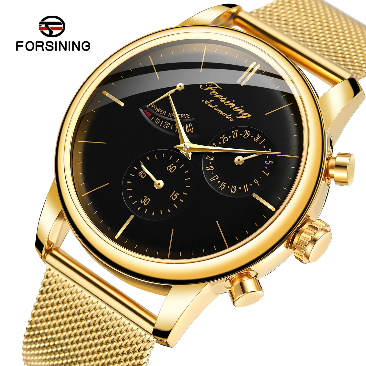 new design forsining automatic watch stainless steel mechanical watch for mens luxury watches