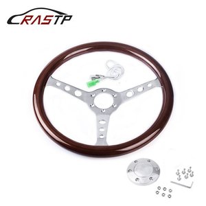 Volant de direction en acajou CRASTP de 15 pouces, 380 mm, 6 trous, volant de direction de voiture vintage en bois - Product Image 1