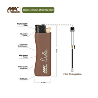 MK vente en gros briquet à roue à silex cuisine créatif balle pierres de silex briquet gaz Butane rechargeable briquet à silex