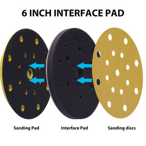 1-6 Inch Interface Buffing Pads <strong>Hook</strong> <strong>and</strong> <strong>Loop</strong> Sponge Bottom Used with Polishing Pad for Car Bodies 125mm 8 Holes Abrasive Tool - Product Image 6