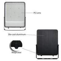 Projecteur LED OUTLUX E038 400W en aluminium avec lentille PC, angle de faisceau 90°, IP65, éclairage AC pour entrepôts et aménagements paysagers