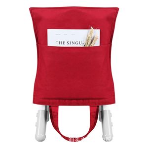 Children Chair Back Cover With Pocket Storage Bag For School Use Red Color Unisex Solid Design - Product Image 1