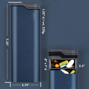 Organisateur de pilules de voyage en alliage d'aluminium à 7 compartiments, étanche à l'humidité, petite boîte à pilules rectangulaire, étui pratique pour pilules de poche - Product Image 4