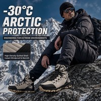 Bottes d'hiver pour hommes en gros, imperméables, en cuir microfibre, résistantes à -30°C ℃   Chaussures d'hiver antidérapantes avec isolation intérieure