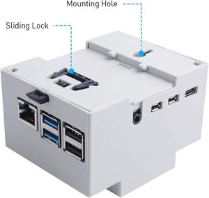 GeeekPi 라즈베리 파이 4 케이스 <span class=keywords><strong>DIN</strong></span> 레일 마운트 모듈러 박스 라즈베리 파이 4 모델 B 2GB/4GB/8GB 용 방열판 팬 - Product Image 5