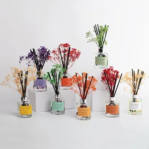 Reed Manufacturers Private Label Dried Flower Reed Diffuser Sets Home Fragrance Scented Reed Diffuser With Floral Sticks