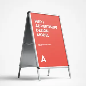 Business Promotional Marketing Board Signs Aluminum Double Side A Frame Poster Display Stand for newly opened Shop Mall Store