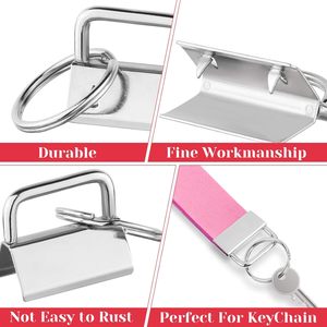 Kit d'accessoires pour clés Shynek 50 pièces : Porte-clés, <span class=keywords><strong>Pince</strong></span> de 1/2 pouce, <span class=keywords><strong>Pince</strong></span> de serrage pour bracelet porte-clés, Qualité industrielle - Product Image 2