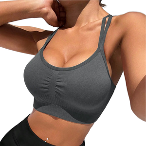 Women's Redner Lightweight Seamless Breathable Yoga Sports Bra U-<b>NECK</b> Removable <b>Pads</b> Four-Way Stretch Eco-Friendly Spandex/Nylon - Product Image 1