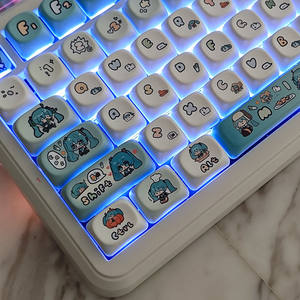 Personnalité A-nime M-i-k-u Keycaps 131 touches profil M-OA PBT Dye Subbed Keycap pour clavier mécanique Mx Switch - Product Image 1