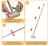 Brosse applicatrice pour teinture de terrasse avec manche en plastique de 60 pouces de long et poils en nylon de 7 pouces de large, qualité industrielle pour la teinture et la peinture des terrasses en bois