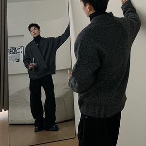 Suéter tipo cárdigan holgado y versátil de estilo retro Cleanfit, suéter de punto grueso para otoño e invierno, estilo informal - Product Image 1