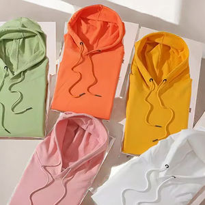 Sweat à capuche unisexe 100% coton de haute qualité 400gsm sweat de sport de luxe décontracté hiver solide séchage rapide teint uni - Product Image 3