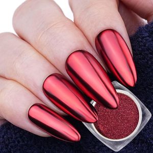 <b>Red</b> Chrome Nail Powder Mirror Effect <b>Glitter</b> Pigments for Gel Nail Art Beauty DIY Decoration - Product Image 1