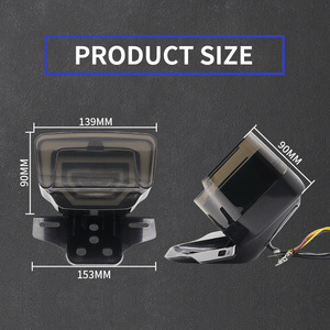 Frein de direction modifié de haute qualité 12V flux Flash RGB indicateur de direction d'arrêt Led feu arrière de moto avec <span class=keywords><strong>masque</strong></span> PC - Product Image 6