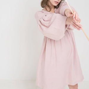 <span class=keywords><strong>Robe</strong></span> midi en <span class=keywords><strong>lin</strong></span> ultra doux pour femmes grandes tailles, style babydoll, manches longues bouffantes, col rond, coupe ample et décontractée pour silhouettes généreuses - Product Image 2