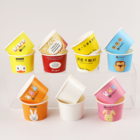 Cute Cartoon Disposable Paper Cups Yogurt & Dessert Containers for Kids' Parties, Cafés, and Takeaway