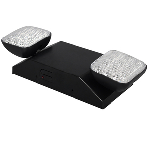 Perlengkapan pencahayaan darurat LED UL924 dengan 2 kepala mata serangga LED dan baterai cadangan-lampu keluar standar US warna hitam - Product Image 4
