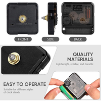 Kit DIY Mesin Jam Quartz Senyap, Jarum Jam Plastik Berwarna untuk Jam Dinding Kartun, Proyek Kerajinan Tangan TK dan SD