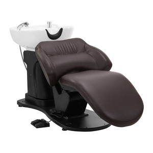 Gabbiano TRYCHO marrone elettrico per parrucchieri lavaggio unità Design moderno Shampoo letto per parrucchiere salone di bellezza soggiorno nero - Product Image 1
