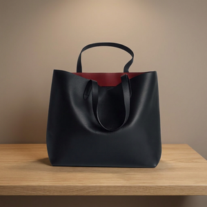 Bolso de Mano Casual de Cuero Genuino Impermeable y Plegable de Estilo Simple para Mujer, Marca BS International, con Dos Correas, Duradero, para Uso Universitario - Product Image 6