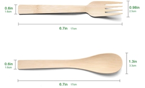 100% Ensemble de Mini Cuillères en Bambou Biodégradable 3.54 \ "Couverts Jetables Écologiques Cuillères Naturelles Renouvelables - Product Image 2