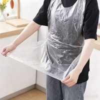 Tablier jetable en plastique transparent PE imperméable, emballé individuellement, 60*95cm, pour coloration des cheveux, salon, cuisine à domicile