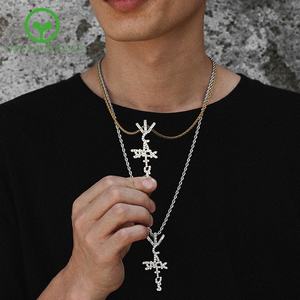 Collier tendance en laiton et zircon avec lettres hip-hop <span class=keywords><strong>Travis</strong></span> Scott <span class=keywords><strong>Cactus</strong></span> Jack pour tous les jours et les soirées - Product Image 5