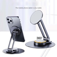 Support magnétique pour téléphone, rotation à 360 degrés, aluminium pliable, support de bureau MagSafe pour téléphone portable