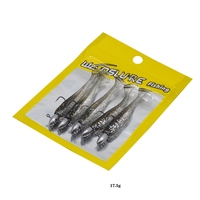 Leurre souple avec hameçon à tête plombée 6cm 3g Queue de pagaie Leurre de pêche 5 pièces Leurre souple bionique Équipement de pêche en gros