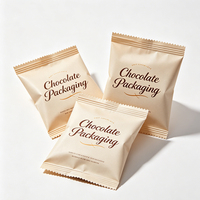 Bolsa de Aluminio Impresa Personalizada con Acabado Brillante para Envasado de Barras de Chocolate, Bolsa Tipo Almohada con Sellado Trasero para Bocadillos, Galletas y Bizcochos