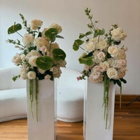 Arrangement floral personnalisé de luxe en soie blanche et verte, hydrangeas artificiels, centre de table pour mariage, cérémonie, réception, décoration d'événements