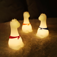 Veilleuse LED en silicone Girafe Rechargeable à Changement de Couleurs Blanc Chaud USB Portable pour Enfants Cadeau Chambre