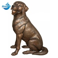 Statue d'animaux en laiton exquise pour l'extérieur, sculpture de chien dogue allemand en bronze