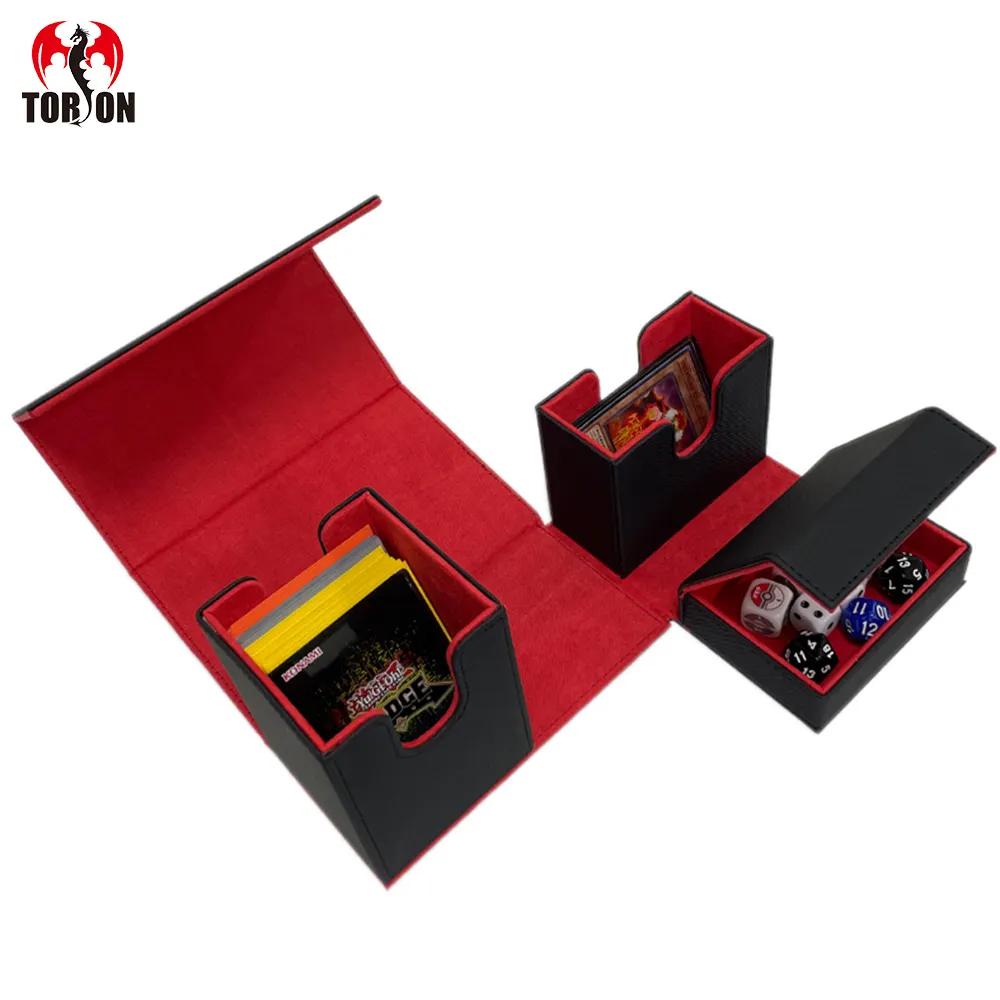 Torson Yugioh 160 + Deck Box Jeu de société Jeu Pu Personnalisé Cuir Pu Noir 100 Boîte de cartes à collectionner personnalisée