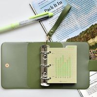 Logo personnalisé Fuax couverture en cuir carnet de voyage a7 budget mini 3 classeur à anneaux avec sangle