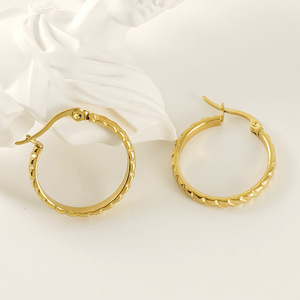 Zogxin Hoop Earrings 18K Gold Plated Stainless Steel For Women Geometric Design - Product Image 4