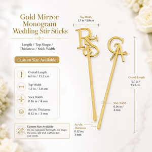 Palillos mezcladores reutilizables con monograma dorado para bodas, agitadores <span class=keywords><strong>de</strong></span> cóctel <span class=keywords><strong>de</strong></span> plástico personalizados para bebidas <span class=keywords><strong>de</strong></span> lujo en bares <span class=keywords><strong>de</strong></span> bodas - Product Image 4