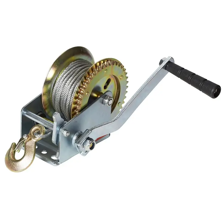1100 кг стальной трос ручная лебедка с крюком для лодки