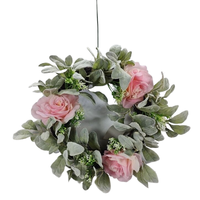 Dekorasi Gantung Pintu dan Jendela Bunga Hydrangea Buatan untuk Paskah Hijau 20 inci Bahan PVC/PE/PET