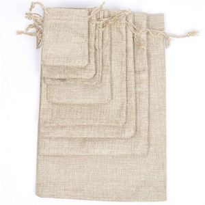 Custom Soft Beige Recycled Jute <b>Hessian</b> Drawstring Shopping <b>Bag</b> Business Promotional Christmas Gifts Packaging Letter Pattern - Product Image 6