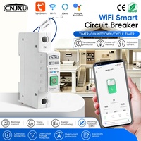 Interruptor de Circuito Inteligente WiFi Tuya 1P+N 1-63A con Protección de Corriente y Voltaje Ajustables, Control Remoto, Temporizador y Medidor de Energía KWh