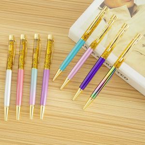 Gold Foil Metal Ballpoint <b>Pen</b> 0.5mm <b>Retractable</b> Flakes Novelty Gift Black Ink Writing - Product Image 3