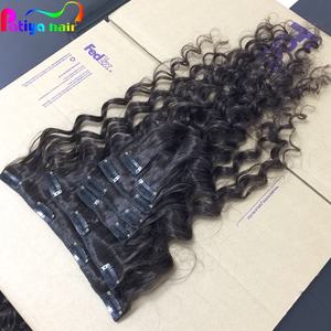 Extensiones de Cabello Humano Natural Vietnamita con Clip, Doble Trama, 100% Cabello Humano, Ondulado Natural, Color Negro, Extensiones con Clip Efecto Mojado y Ondulado - Product Image 3