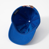 Topi Baseball Pria Berkualitas Tinggi Bordir Logo Custom Tanpa Struktur 6 Panel Bordir Rantai 3D Warna Biru