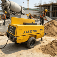 Compresseur d'air portable XAS137DD, type vis diesel, pression 8 bars, pour travaux d'ingénierie, sablage, carrière