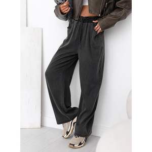 2025 2024, pantalones vaqueros negros de cintura alta para mujer, talla XL, lápiz acampanado de verano, cordón, diseño de pierna ancha transpirable, negro 16 - Product Image 5